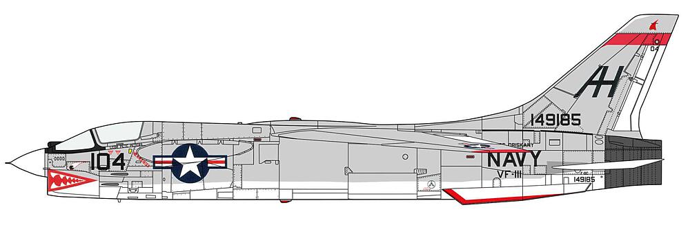 HASEGAWA 7524  1/48 F-8E Crusader VF111 Sundowners 