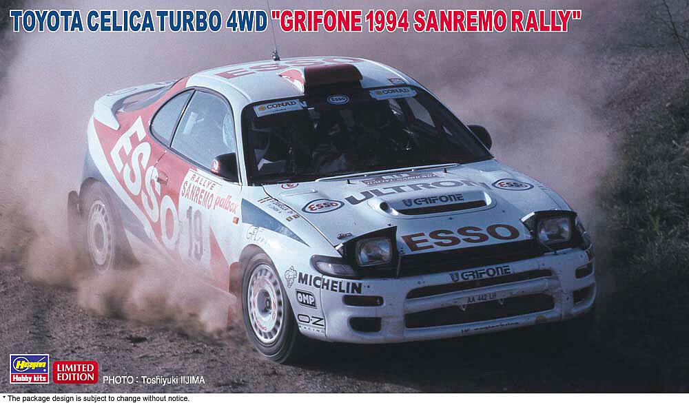 HASEGAWA 20465  1/24 Toyota Celica Turbo 4WD, Grifone 1994 Sanremo Rally 