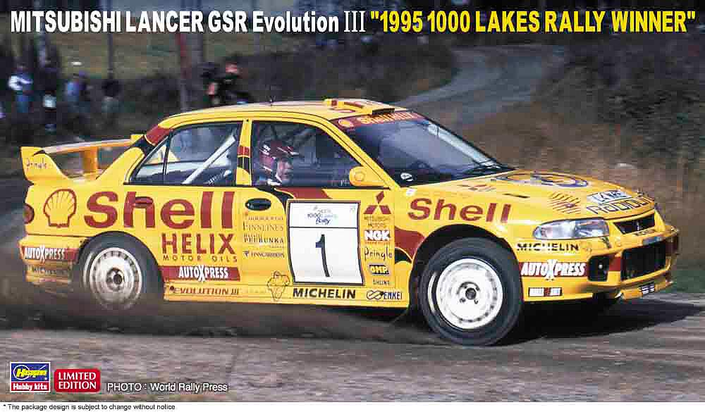 HASEGAWA 20560  1/24 Mitsubishi Lancer GSR Evo III, 1995 1000 Lakes Rally 