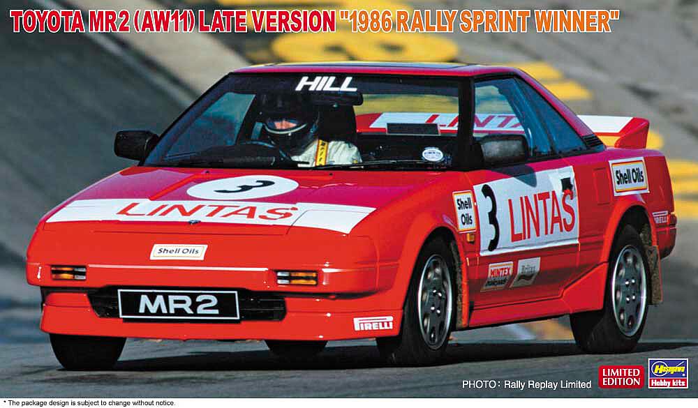 HASEGAWA 20638  1/24 Toyota MR2, version tardive, 1986 Rally SprintWinner 