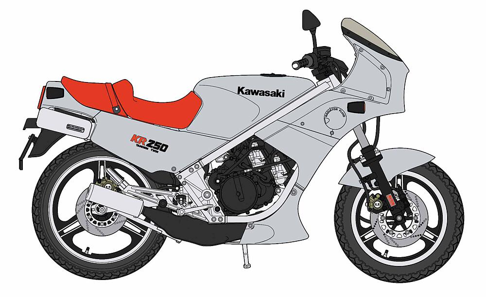 HASEGAWA 21747  1/12 Kawasaki KR250, couleur argentée 