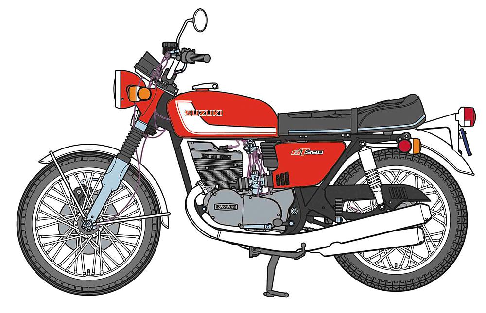 HASEGAWA 21756  1/12 Suzuki GT380 B, rouge 