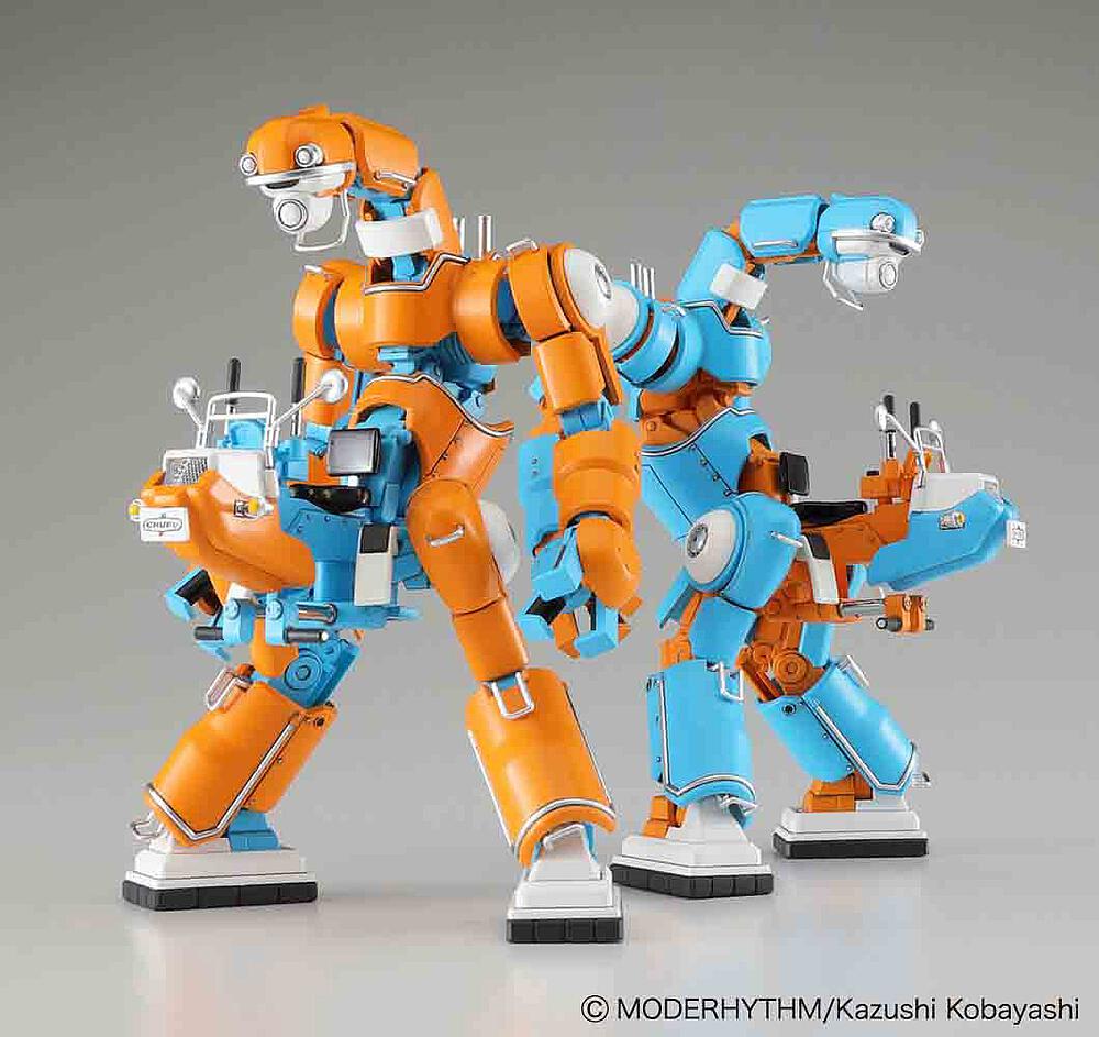 HASEGAWA 64791  1/35 MechatroCHUBU 1 &amp; 2, orange et bleu ciel, 2 kits 