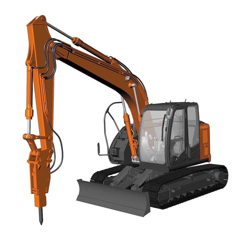 HASEGAWA 66109  1/35 Hitachi Excavator Zaxis 135US Concasseur hydraulique 