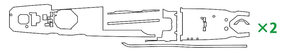 HASEGAWA QG70  1/700 IJN classe Yugumo, gabarit de peinture pour pont en linoléum 