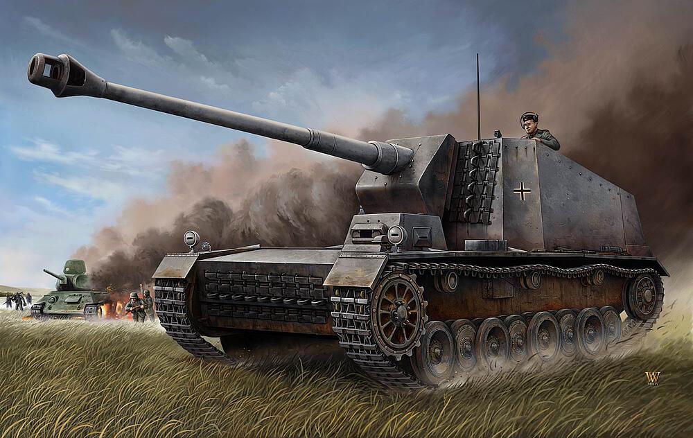 TRUMPETER 350  1/35 Allemands 12.8 cm Artillerie automotrice 