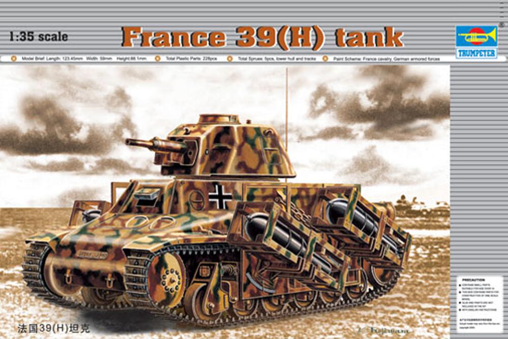 TRUMPETER 352  1/35 Véhicule de combat blindé H-39 SA 38 w/37 mm KwK+ 4 WR 