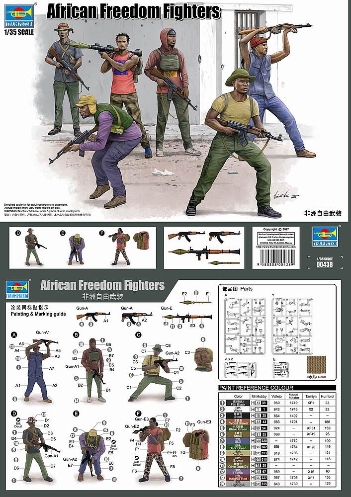 TRUMPETER 438  1/35 Combattants de la liberté africains, 6 figurines 