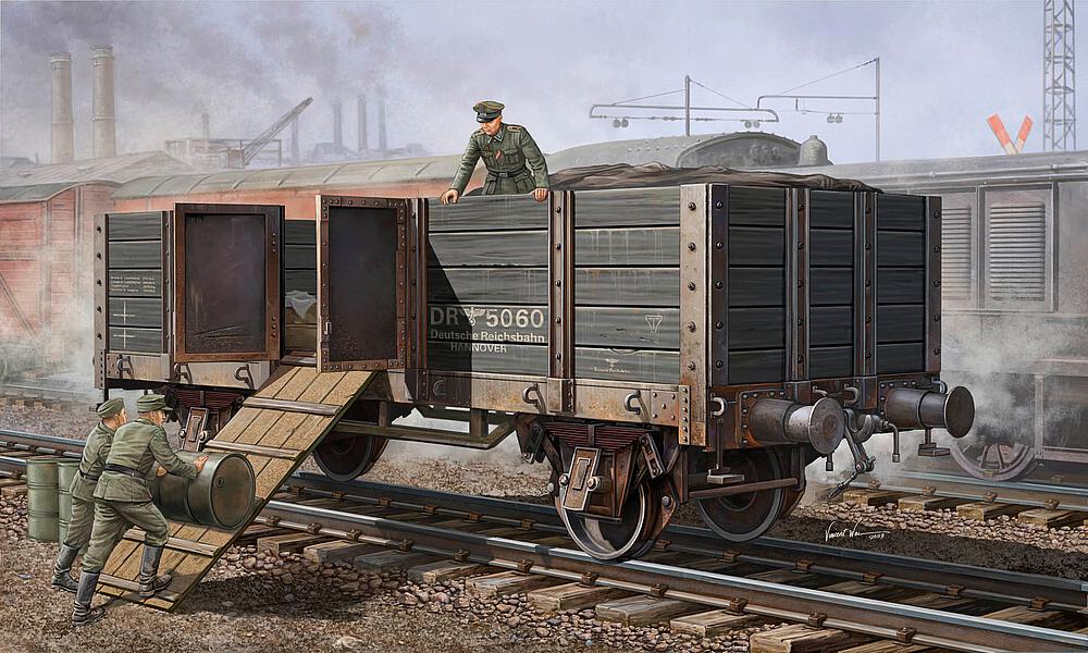 TRUMPETER 1517  1/35 Voiture de chemin de fer allemande, parois latérales hautes 