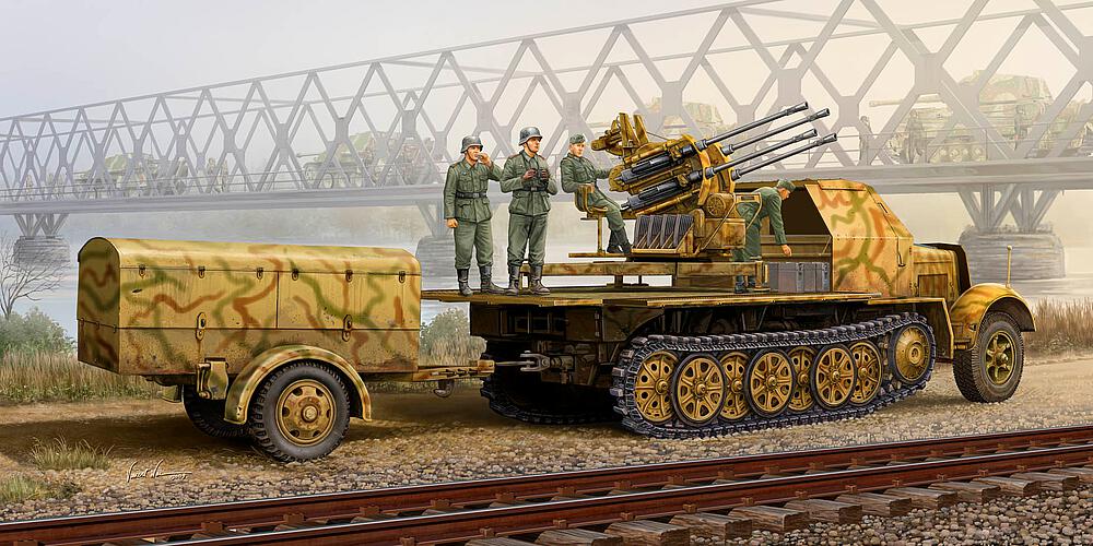 TRUMPETER 1524  1/35 2,0 cm Flakvierling 38 sur affût automoteur, version tardive 