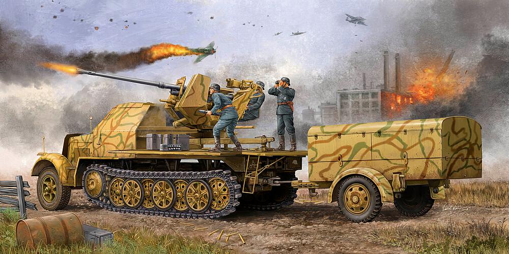 TRUMPETER 1526  1/35 3,7 cm Flak 37 sur affût automatique, version tardive 