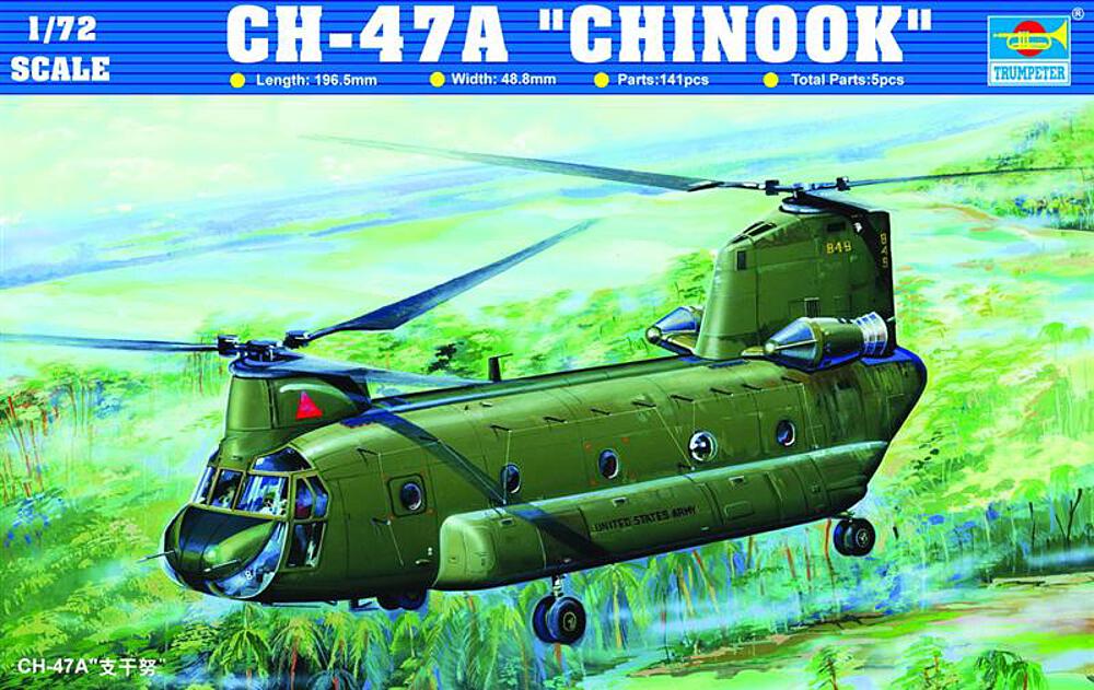 TRUMPETER 1621  1/72 CH47A Chinook Medium-liftHelicopter 