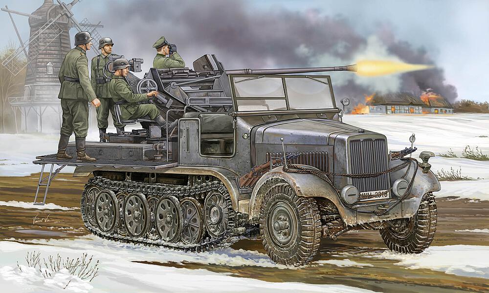 TRUMPETER 5532  1/35 Sd.Kfz. 6/2 3,7 cm Flak 37 sur automitrailleuse 