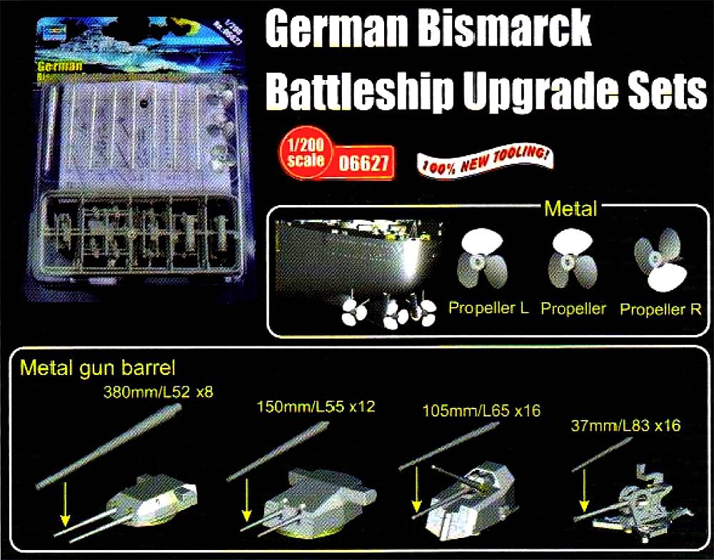 [TRUMPETER 6627  ] TRUMPETER 6627  1/200 Kit d'amélioration pour Bismarck, 753702 