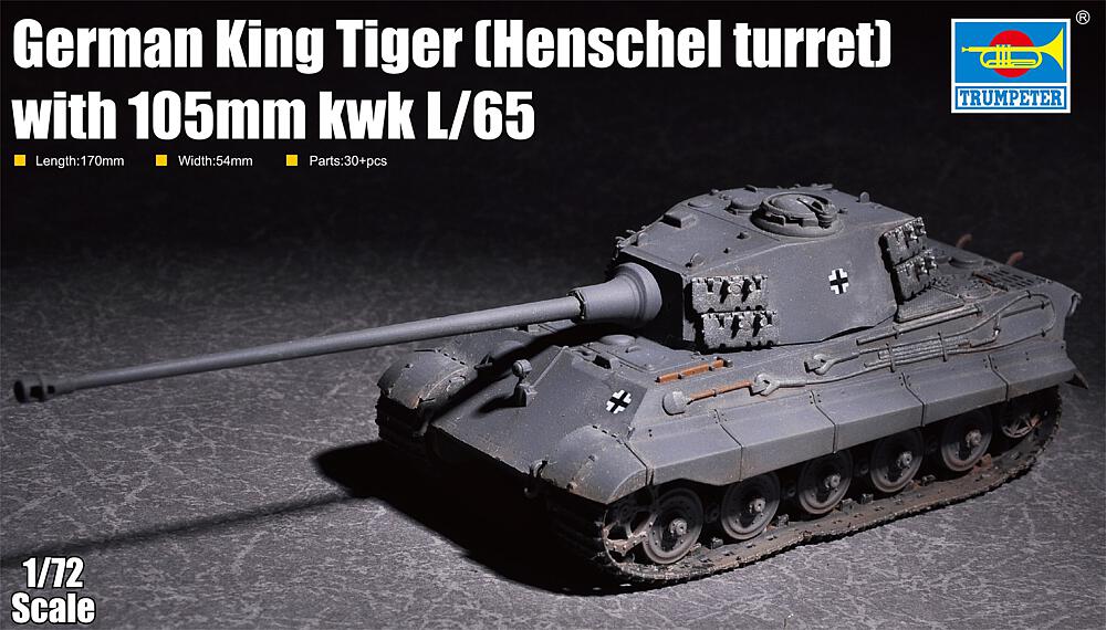 TRUMPETER 7160  1/72 Königstiger (tour Henschel), avec 105 mm kWh L65 