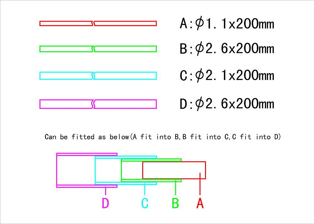TRUMPETER 9945  Tubes en cuivre de 20 cm Set 4 