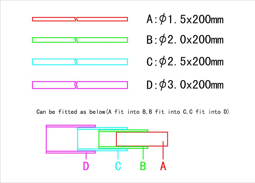 TRUMPETER 9947  Tubes en cuivre de 20 cm Set 6 