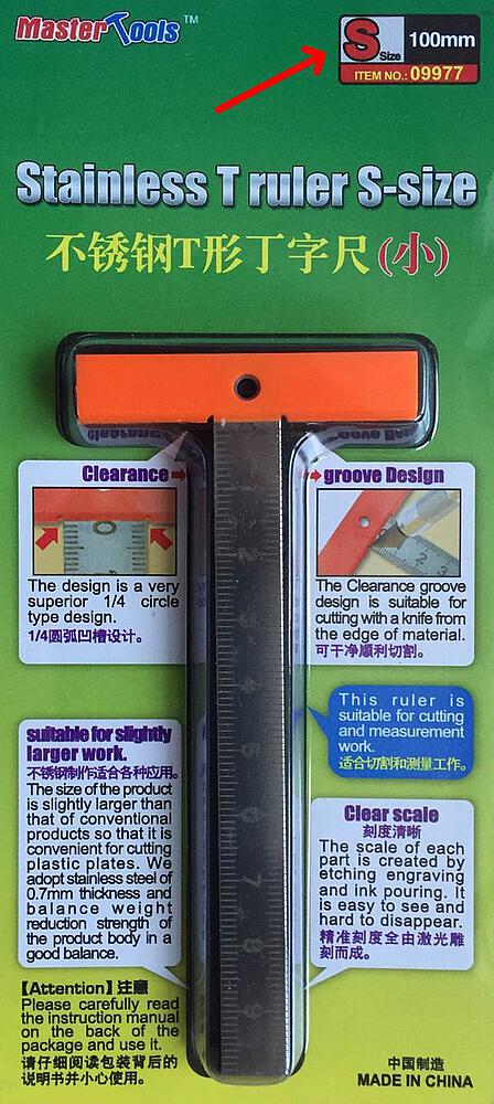 TRUMPETER 9977  Règle en acier inoxydable, 10 cm 