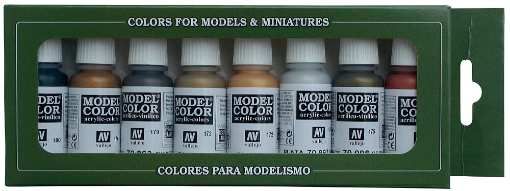 VALLEJO 70118  Set de peinture, peinture métallique, 8 x 17 ml 