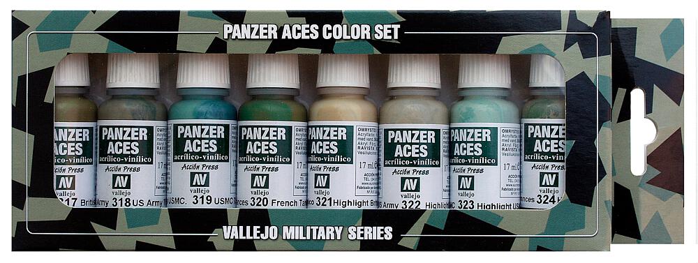 VALLEJO 70126  Set de peinture, Panzer - Uniformen I, 8 x 17 ml 