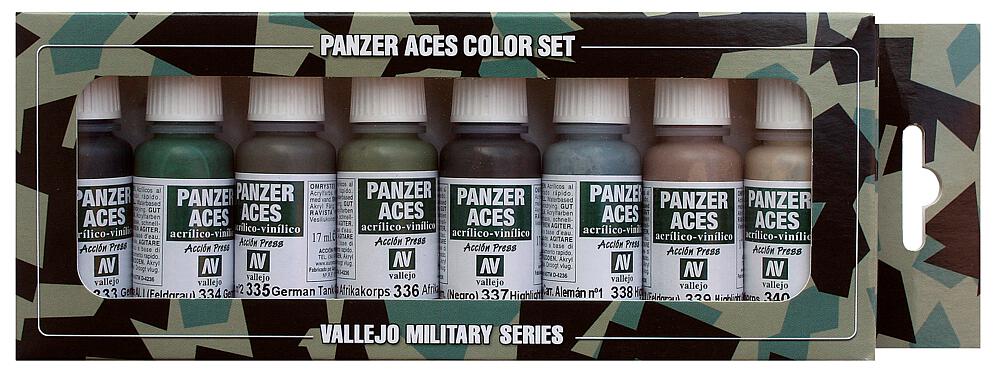 VALLEJO 70128  Set de peinture, Panzer - Uniformen III, 8 x 17 ml 