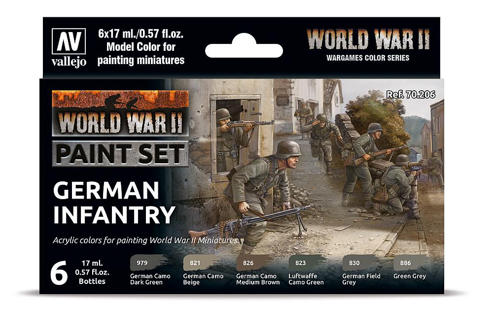 VALLEJO 70206  Set de couleurs, infanterie allemande, WWII 