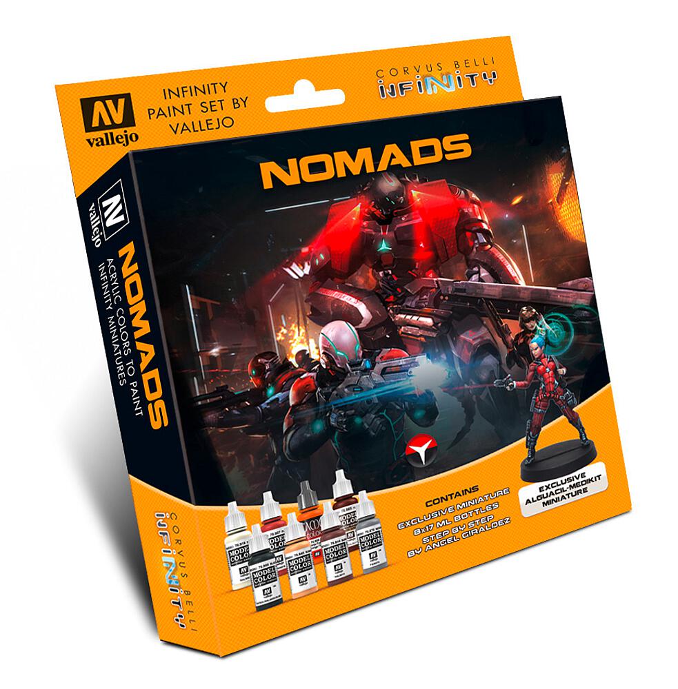 VALLEJO 70233  Set de peinture, Infinity Nomads, avec figurine 
