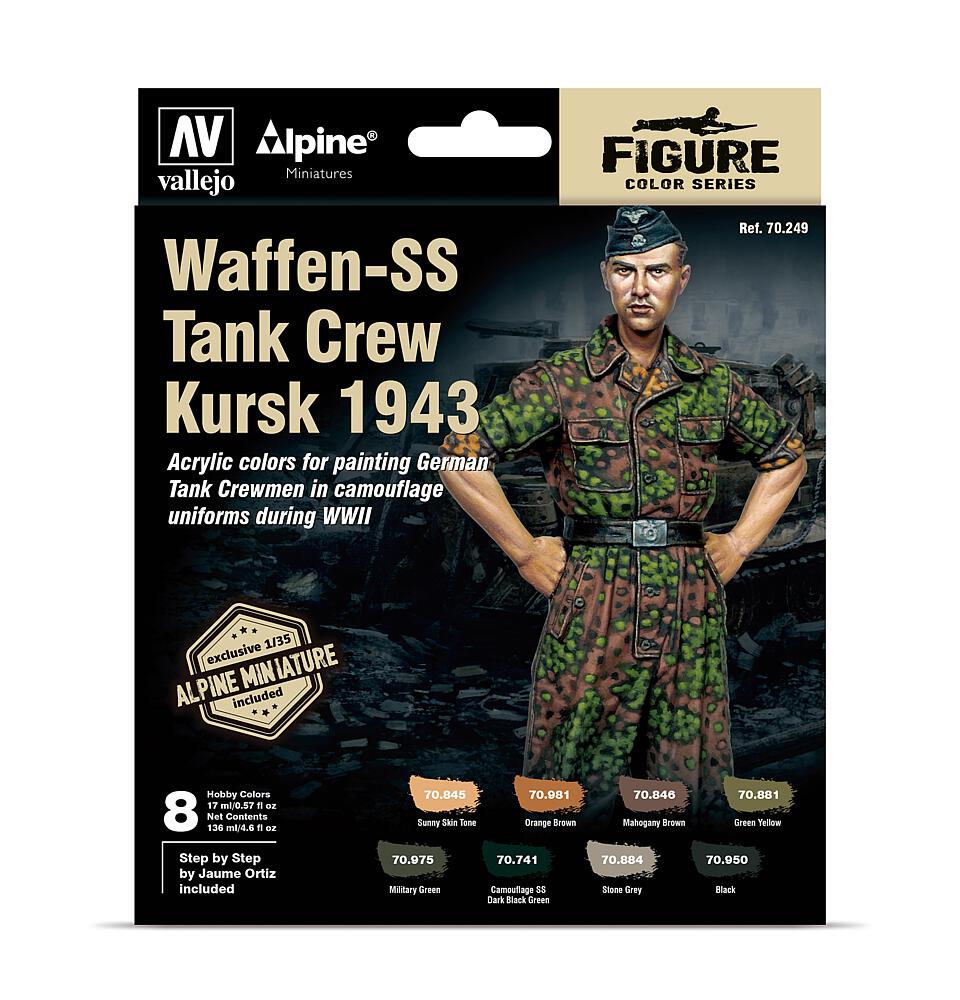 VALLEJO 70249  Set de couleurs, équipage de chars Waffen-SS, Koursk 1943 