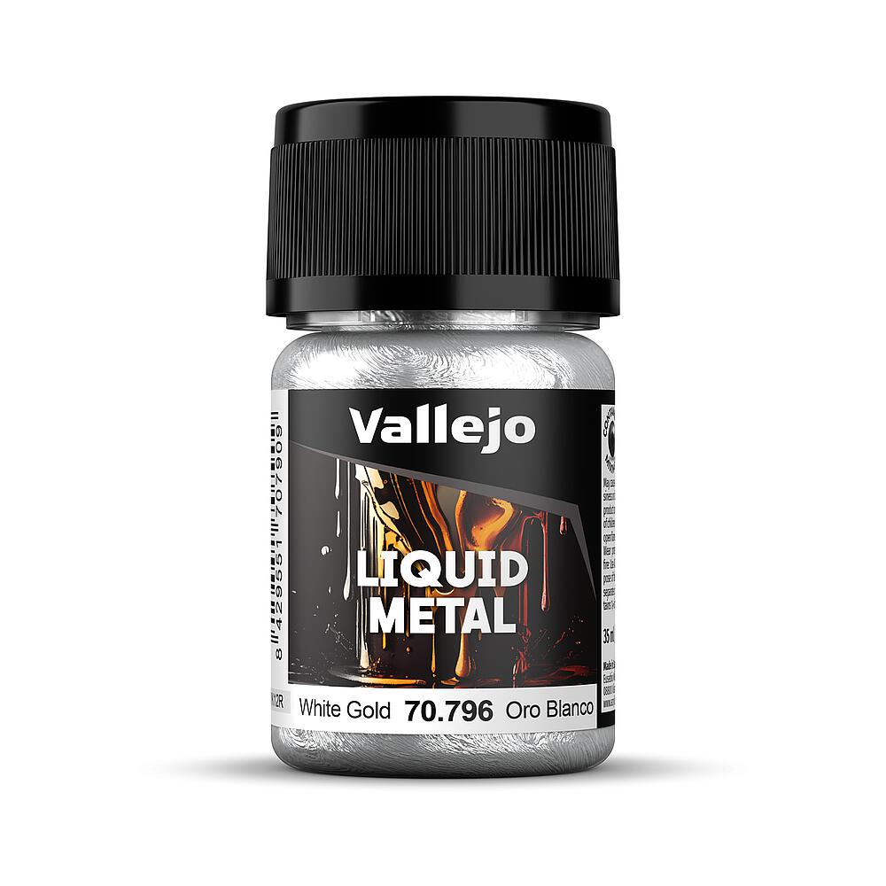 VALLEJO 70796  Or blanc, à base d'alcool, métallique, 35 ml 