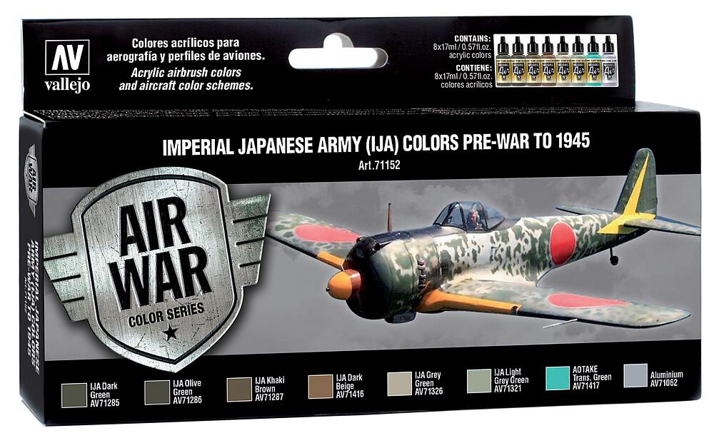 VALLEJO 71152  Set de peinture, Armée de l'air japonaise IJA Set 1, 8 x 17 ml 