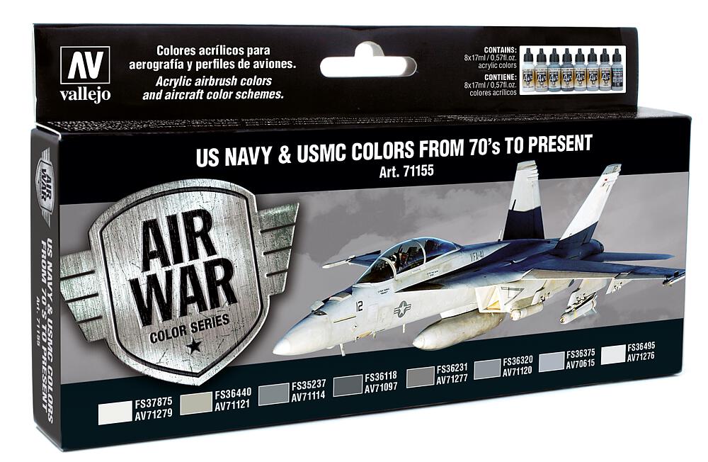 VALLEJO 71155  Set de peinture, USA avions WWII, 8 x 17 ml 
