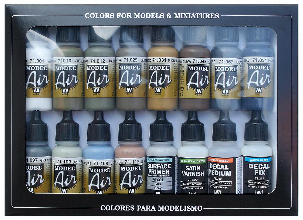 VALLEJO 71185  Set de peinture, USAAF Luftwaffe, 16 x 17 ml 