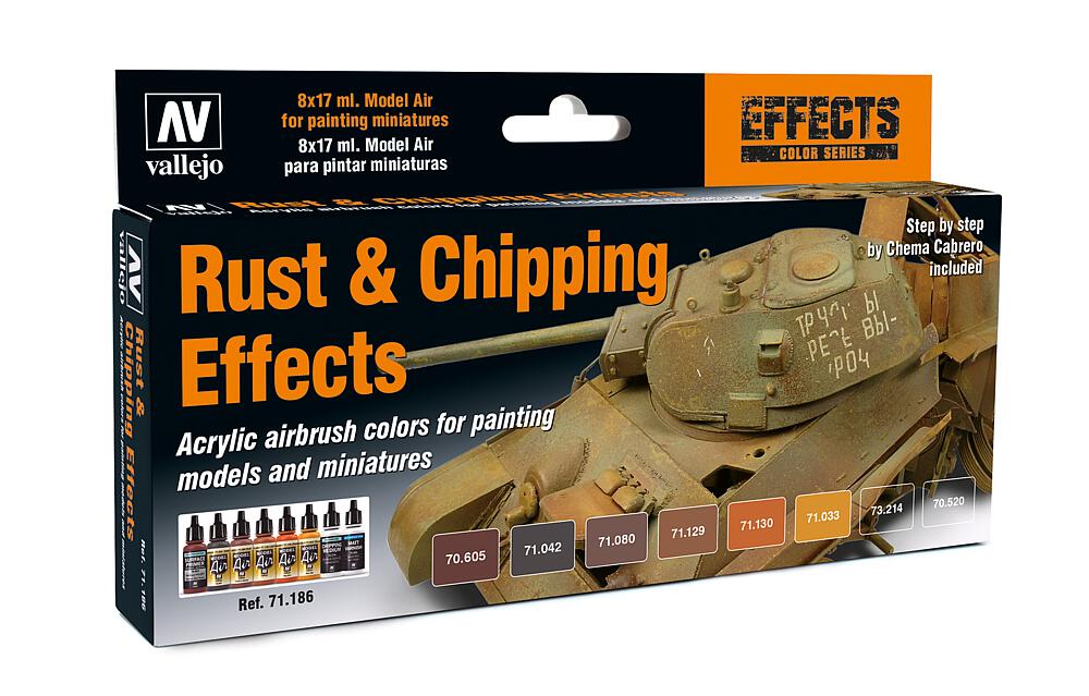 VALLEJO 71186  Set de couleurs, effet rouille &amp; écaillage, 8 x 17 ml 