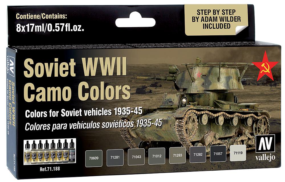 VALLEJO 71188  Kit de peinture, camouflage soviétique WWII 