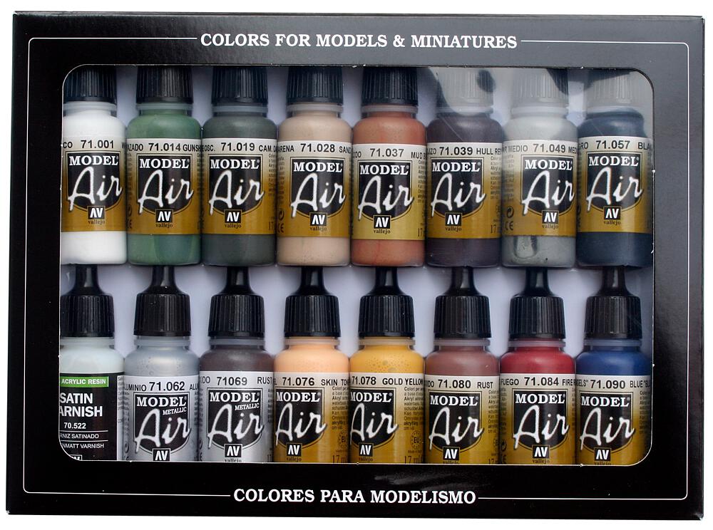 VALLEJO 71191  Set de peinture, peinture pour chemin de fer, 16 x 17 ml 