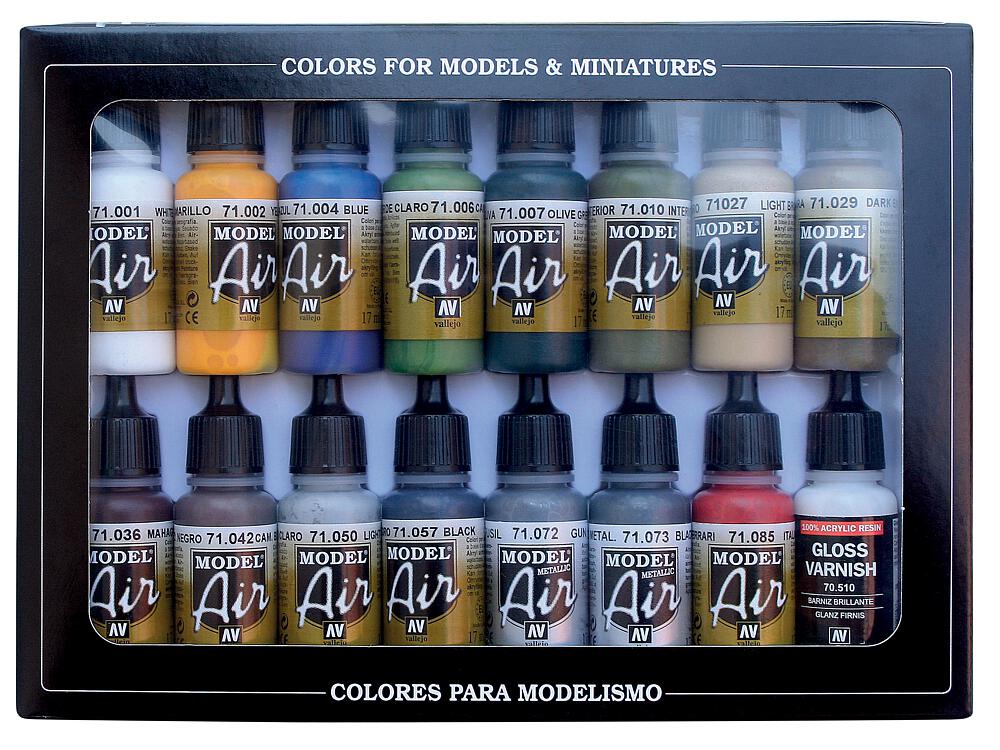 VALLEJO 71192  Set de peinture, peinture pour bâtiment, 16 x 17 ml 