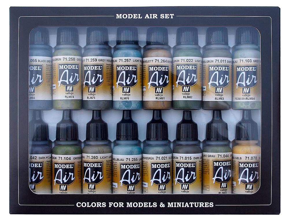 VALLEJO 71193  Jeu de couleurs, couleurs RLM, 16 x 17 ml 