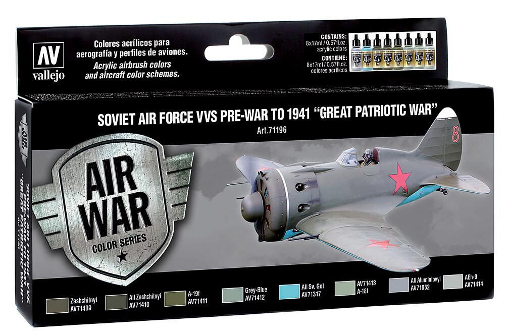 VALLEJO 71196  Set de couleurs, armée de l'air soviétique jusqu'en 1941 