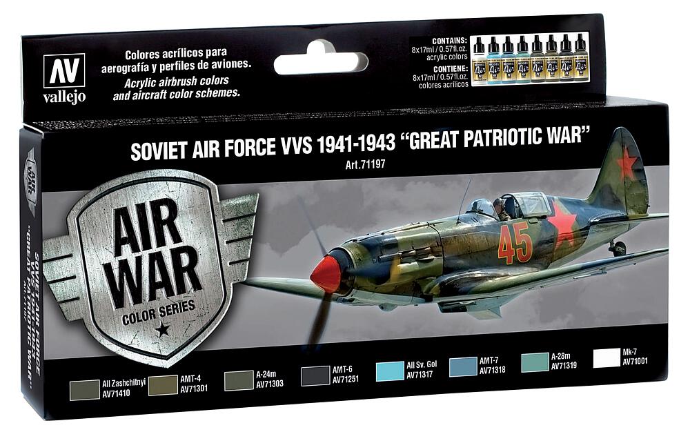 VALLEJO 71197  Set de couleurs, Forces aériennes soviétiques 1941 - 1943 