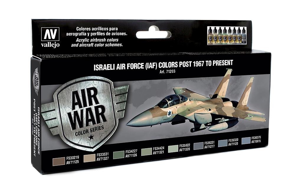 VALLEJO 71203  Set de couleurs, armée de l'air israélienne à partir de 1967 