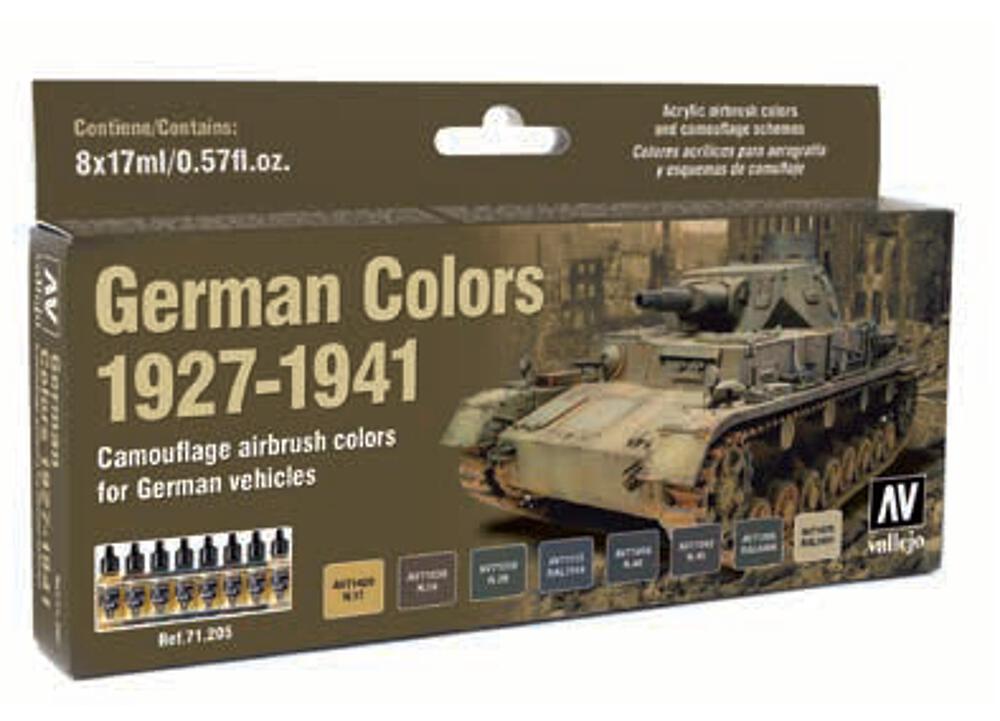 VALLEJO 71205  Set de couleurs, couleurs allemandes 1927 - 1941, militaire 