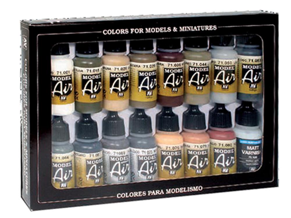 VALLEJO 71208  Set de peinture, couleurs allemandes WWII, Europe et Afrique, 16 x 17 ml 