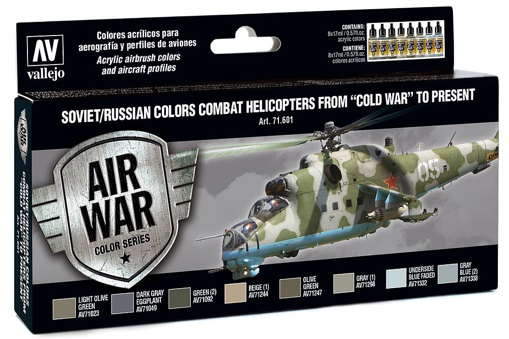 VALLEJO 71601  Set de peinture, Hélicoptères de combat russes, 8 x 17 ml 