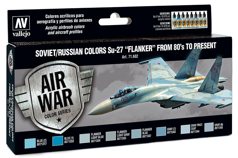 VALLEJO 71602  Kit de peinture, Su-27 Flanker, 8 x 17 ml 