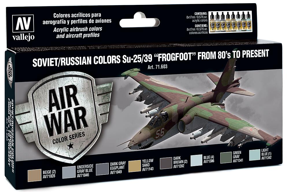 [VALLEJO 71603  ] VALLEJO 71603  Jeu de couleurs, Su-25/39 Frogfoot, 8 x 17 ml 