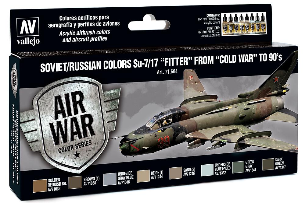 VALLEJO 71604  Set de couleurs, Su-7/17 Fitter, 8 x 17 ml 