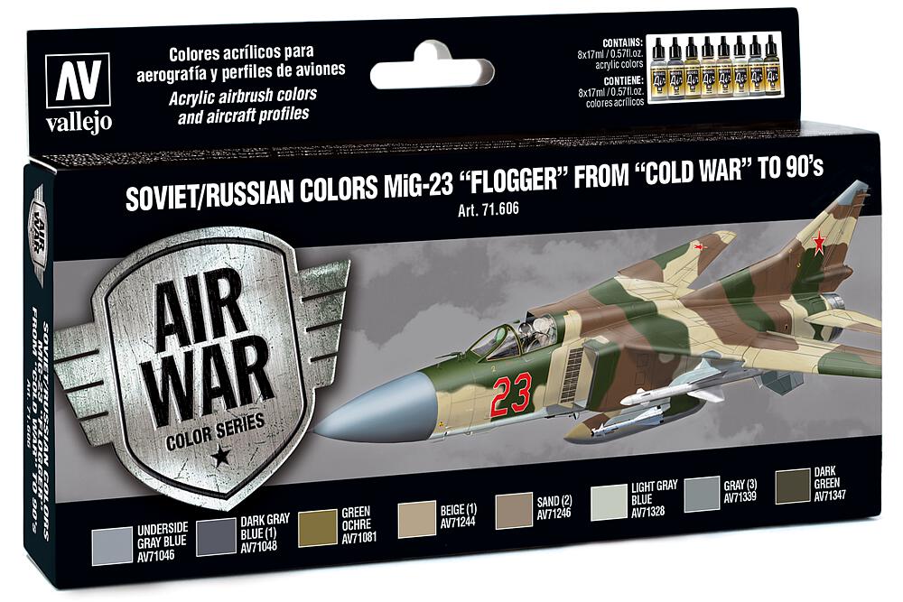 [VALLEJO 71606  ] VALLEJO 71606  Set de peinture, MiG-23 Flogger, 8 x 17 ml 