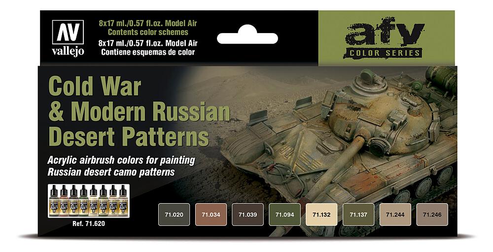 [VALLEJO 71620  ] VALLEJO 71620  Set de couleurs, Guerre froide à aujourd'hui, camouflage du désert russe 