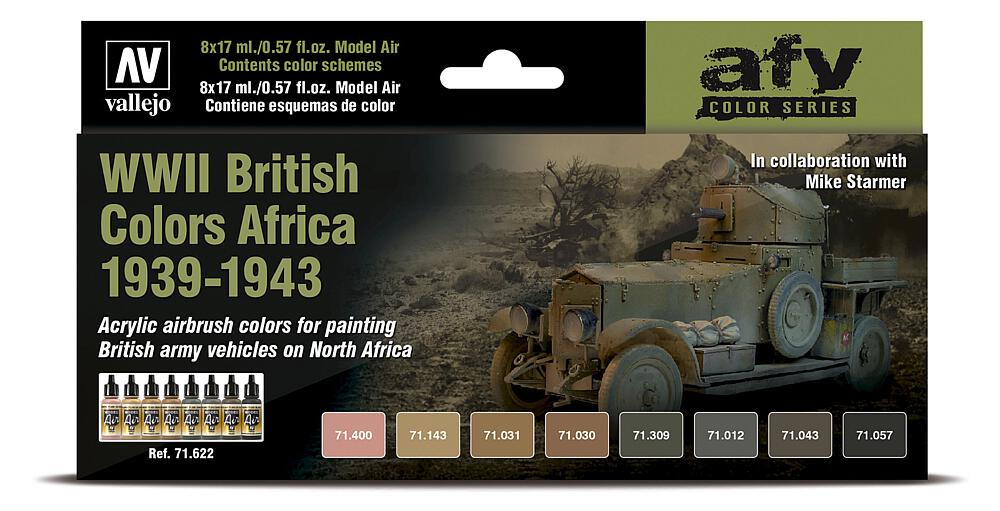 VALLEJO 71622  Set de couleurs, couleurs britanniques, Afrique 1939 - 1943 