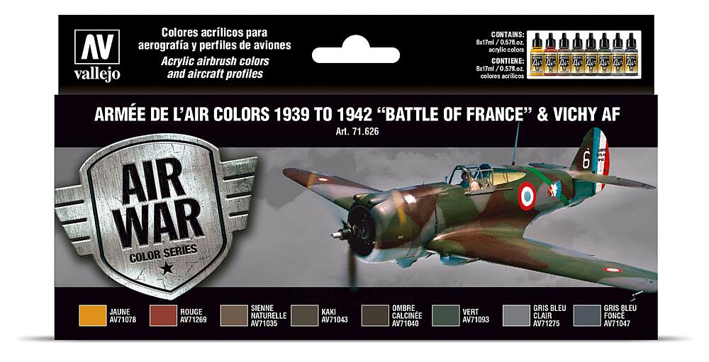 VALLEJO 71626  Set de couleurs, WWII Armée de l'Air, 1939 - 1942 